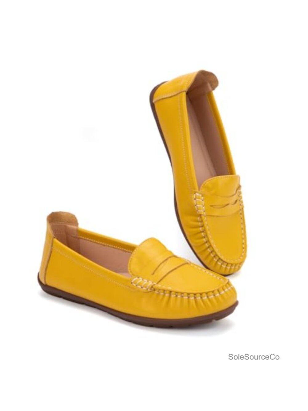 Genuine Leather Slip-On Loafers Women Memory Foam Arch Support Flat Shoes
